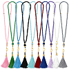 10Pcs 10 Colors Round Glass Imitation Pearl Beaded Decorations AJEW-SC0031-47-1