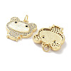 Brass Micro Pave Clear Cubic Zirconia Pendants KK-L213-027G-2