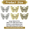 15Pcs 3 Styles Butterfly Tibetan Style Alloy Pendant Rhinestone Settings TIBEP-YW0002-23-2