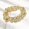 Brass Watch Band Chain Bracelets for Men Women BJEW-H630-11G-3