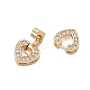 Brass Micro Pave Clear Cubic Zirconia Fold Over Clasps KK-C075-11G-2