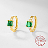 Real 18K Gold Plated 925 Sterling Silver Hoop Earrings OB9176-1-2