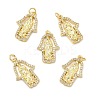 Brass Micro Pave Cubic Zirconia Pendants KK-E068-VB085-2