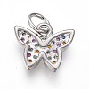 Brass Micro Pave Cubic Zirconia Charms LS-ZIRC-I032-59P-2
