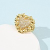 Adjustable Brass Micro Pave Cubic Zirconia Cuff Rings for Women RJEW-B139-08G-02-1