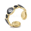 Ion Plating(IP) 304 Stainless Steel Enamel Cuff Finger Rings RJEW-L107-038G-02-1