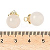 Natural White Chalcedony Round Charms G-P577-03G-3