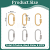 12Pcs 2 Colors 304 Stainless Steel Screw Carabiner Lock Charms STAS-UN0064-17-3