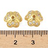 Brass Micro Pave Clear Cubic Zirconia Bead Caps KK-V015-33G-01-2