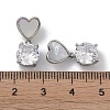 Brass & Shell & Clear Cubic Zirconia Pendants KK-G497-13P-3