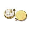 304 Stainless Steel Enamel Pendants STAS-P406-18G-01-2