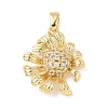 Brass Micro Pave Cubic Zirconia Pendants X-KK-D357-18G-1