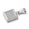 Ion Plating(IP) 304 Stainless Steel Micro Pave Cubic Zirconia Pendants STAS-Z107-02P-06-2