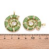 Brass Micro Pave Clear Cubic Zirconia Enamel Pendants KK-T071-28G-03-3