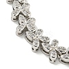 Rack Plating Brass Pave Cubic Zirconia Butterfly Link Bracelets for Women BJEW-B110-05P-03-2