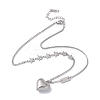 Non-Tarnish 304 Stainless Steel Heart & Star Pendant Necklace for Women NJEW-F298-12P-2