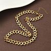 304 Stainless Steel Ball Tassel Cuban Link Chain Necklaces NJEW-K249-22G-1