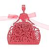 European Style Laser Cut Wedding Rose Girl Paper Candy Gift Packaging Boxes with Ribbon PW-WGA452D-02-1