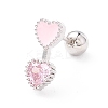 Double Heart Cat Eye Stud Earrings for Women EJEW-A065-08P-1