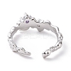 Cubic Zirconia Open Cuff Ring RJEW-D119-06P-3
