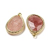 Natural Strawberry Quartz Faceted Pendants G-M431-14G-03-2