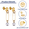 40Pcs 201 Stainless Steel Flat Round Stud Earring Findings STAS-DC0016-47-4
