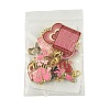 12Pcs 12 Styles Valentine's Day Heart Alloy Enamel Pendant Decorations HJEW-FS00078-01-7