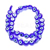 Handmade Evil Eye Lampwork Flat Round Bead Strands LAMP-L058-10mm-12-2