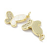 Brass Micro Pave Clear Cubic Zirconia Pendants KK-L213-044G-2