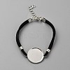 Black Faux Suede Cord Bracelet Making BJEW-WH0816-017P-1