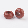 Natural Red Jasper European Beads G-G740-12x6mm-04-2