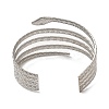 Non-Tarnish 304 Stainless Steel Open Cuff Bangles AJEW-Z009-06F-P-3