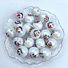 Christmas Theme UV Plating Acrylic Round Beads OACR-ZX006-32A-01-1