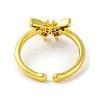 Butterfly Brass Micro Pave Cubic Zirconia Open Cuff Ring for Women RJEW-U003-28A-G-3