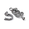 Brass Micro Pave Cubic Zirconia Fold Over Clasps KK-D360-13B-2