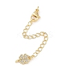 Brass Micro Pave Cubic Zirconia Ends with Chains LS-KK-U043-04G-1