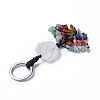 Natural Mixed Gemstone Nugget with Mixed Gemstone Chips Tassel Keychains KEYC-P012-02P-4