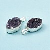 Natural Amethyst Druzy Pendants G-C002-05S-6