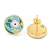 Evil Eye Real 18K Gold Plated Brass Stud Earrings EJEW-L269-055G-2