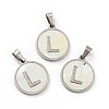 304 Stainless Steel with White Shell Pendants STAS-G268-01L-P-1