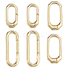 6Pcs 3 Styles Brass Spring Gate Rings KK-DC0004-94-1