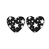 Heart Acrylic Printed Stud Earrings for Women EJEW-G418-01B-4