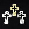 Hammered Cross Alloy Pendants PALLOY-D259-M-1