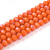Electroplate Opaque Solid Color Glass Beads Strands EGLA-A034-P8mm-L29-1
