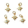 Rack Plating Brass Micro Pave Cubic Zirconia Pendants KK-P235-06G-3