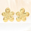 304 Stainless Steel Flower Stud Earrings EJEW-P312-03B-G-1