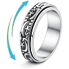 Rotatable 201 Stainless Steel Finger Rings PW-WGFD7F6-01-1