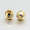 Faceted Round Brass Spacer Beads KK-L147-190-4mm-NR-2