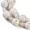 Natural White Jade 3-Hole Guru Beads Strands G-H064-E03-01-4