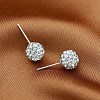 Brass Ball Stud Earrings EJEW-BB42387-A-3